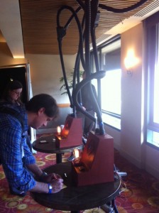 Figure 2. Prototyping Arduino controlled pneumatic tubes at MCN 2012