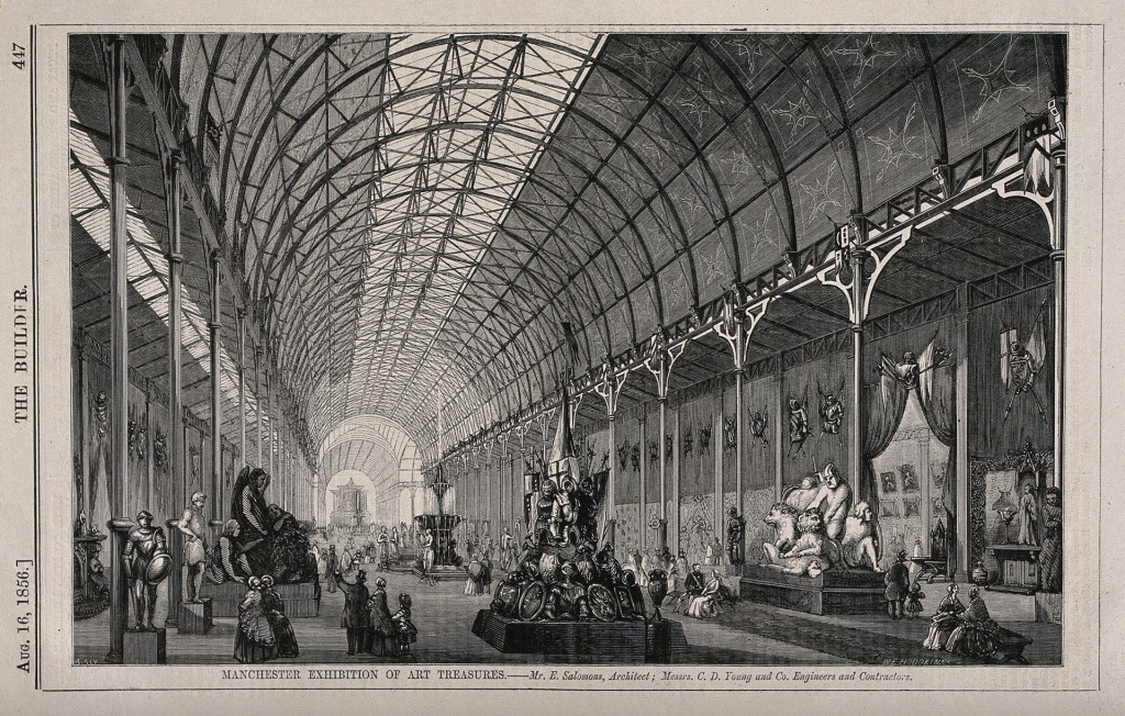 Figure 2. Manchester Exhibition of Art Treasures, Manchester, England: interior gallery. Wood engraving by W.E. Hodgkin, 1856. Wikimedia Commons / Wellcome Library.