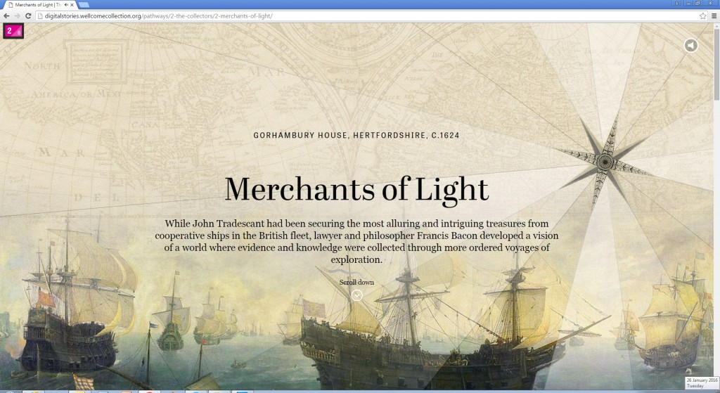 Figure 7. Lush graphics: opening montage from the ‘Merchants of Light’ chapter of ‘The Collectors’. Wellcome Collection.