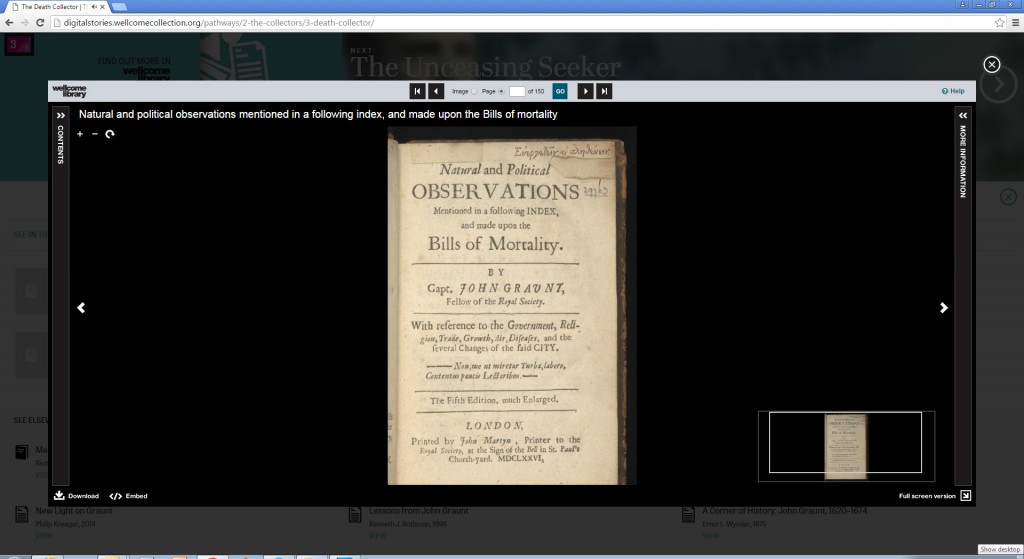 Figure 10. Original sources: the Wellcome Library Player interface, used to browse digitised source material. Wellcome Collection.