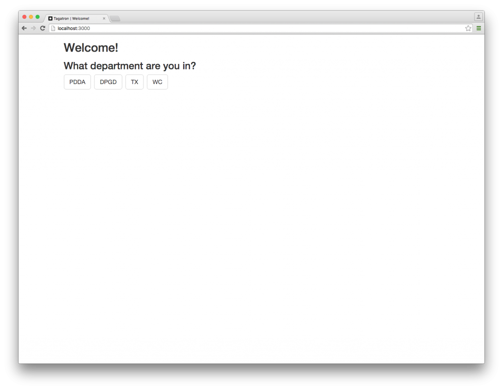 Figure 5: The Tagatron homepage when it was initially launched
