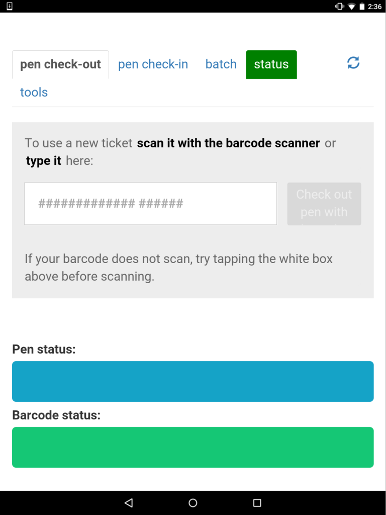 Figure 11: Pen Pairing Station interface, v1