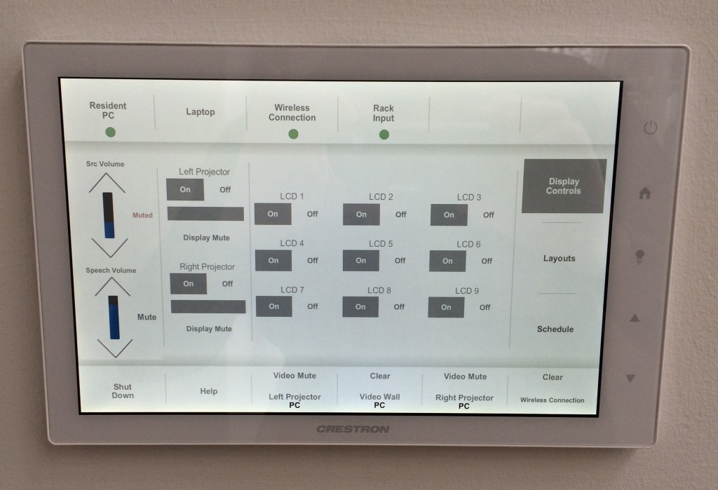 Figure 11 – The in-gallery control touch panel