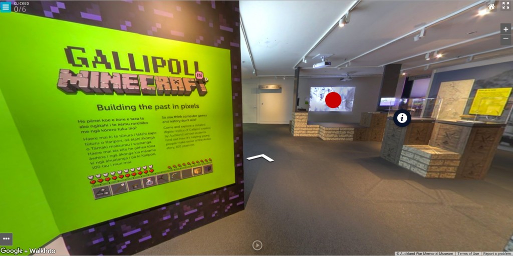Figure 18: The final look & feel of the Gallipoli in Minecraft exhibition (link to interactive)