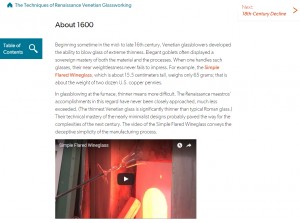 In A Historical Overview of Glassblowing in Venice, embedded videos show objects and techniques mentioned in the text.