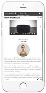 Each artwork in GlassApp is paired with the artist’s biography. Written in a conversational voice, the bios reveal little-known stories about the artists.