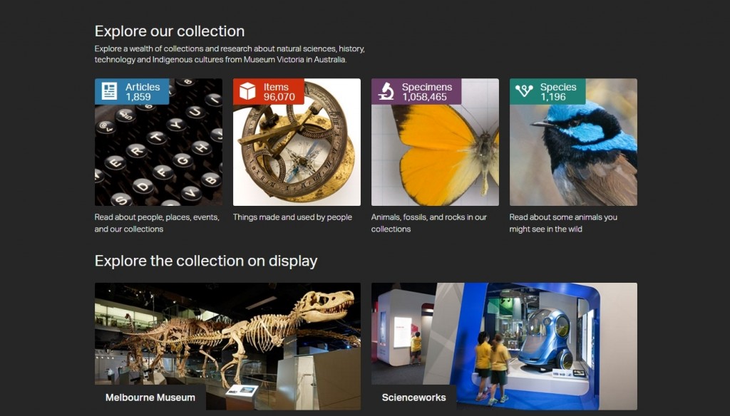 Website with colourful tiles.