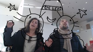 Visitors selfie drawing